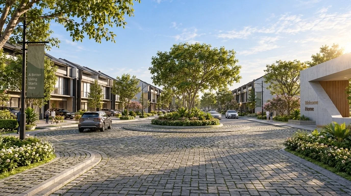 Boulevard dan Bundaran Pintu Masuk Has de Lago